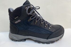 Meindl: dames half hoge wandelschoen, extra breed, zwart/donkerlblauw maat 5 t/m 8 € 234,99